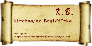 Kirchmajer Boglárka névjegykártya